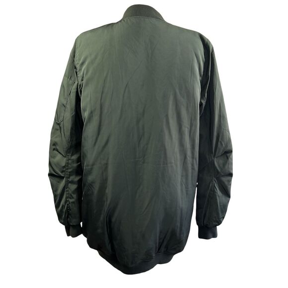 Wishlist women green long  zipper bomber  jacket  goth chic anime size L preppy - Picture 2 of 16